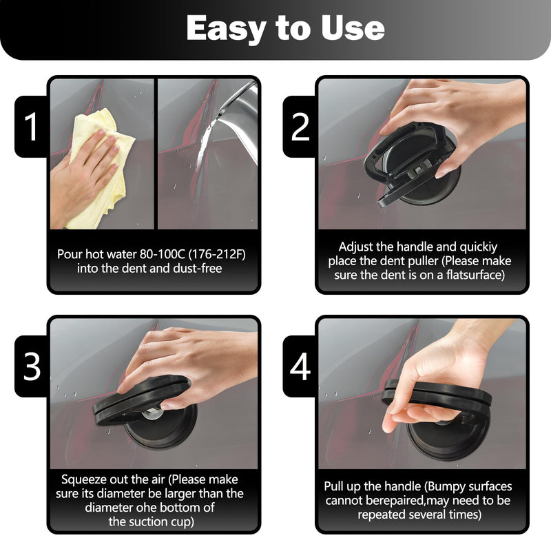 DEMARRE Dent Puller,2025 Upgraded Car Dent Puller,3-Pack Car Handheld Puller,Strong Car Dent Remover,Suction Cup Paintless Car Dent Repair Kit.Suitable for Car Body Dents (Black+Orange)