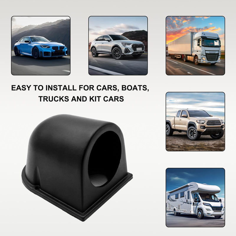 Car 2" 52mm Single Hole Dash Gauge Pod Holder, Single Gauge Swivels 360 Degrees Dashboard Pod Mount, Universal ABS Plastic Housing Pod Meter Cup Gauge to Vehicle's Dash