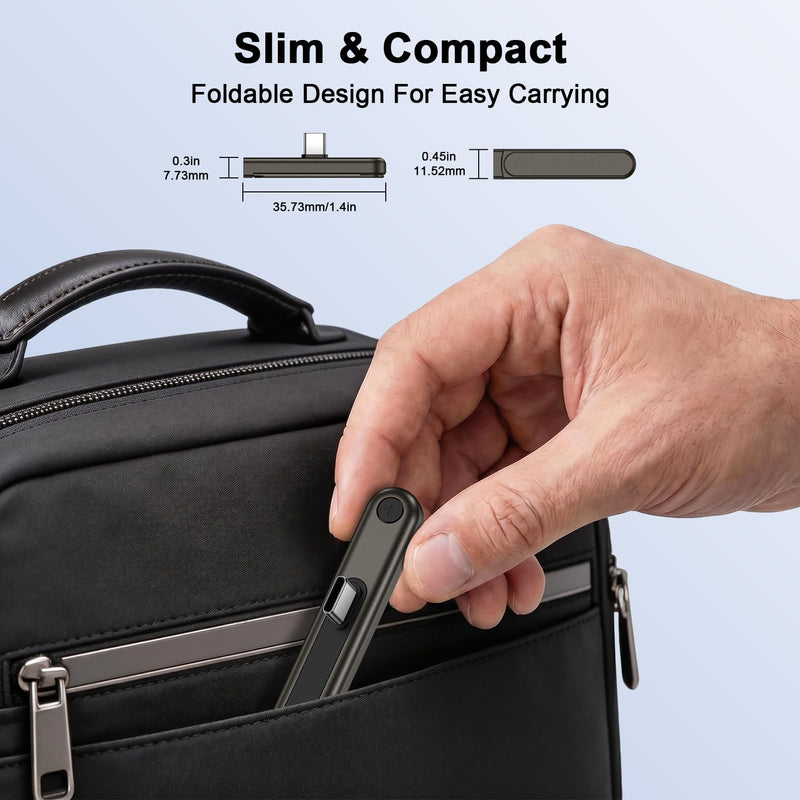 Invisible Phone Stand with USB C Adapter,240W Fast Charging USB C Male to | USBC Female Connector Adapter for iPhone 17 Pro Max/17e/17/16e/16/15/15 Plus/2-in-1 Compact Phone Foldable Holder Kickstand