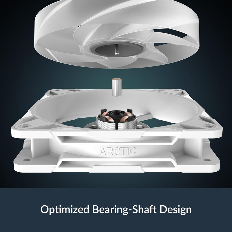 ARCTIC P12 Pro A-RGB (White) - 3 Pack - Powerful Premium Fan, 120 mm PWM Fan with Y-Cable Splitte, 600-3000 RPM, 0 RPM <5% PWM, 5V Digital RGB, Fluid Dynamic Bearing - White