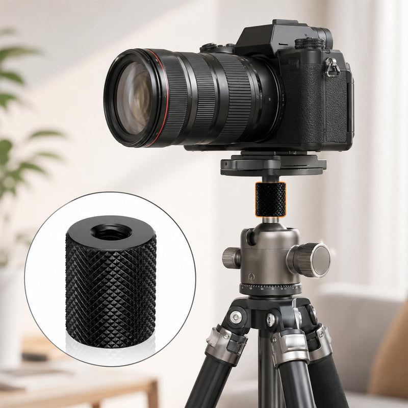 4Pcs 1/4" to 1/4" Threaded Tripod Screw Adapter- 1/4 Camera Screw Converter | 1/4"-20 UNC-2B 0.75" Length Dual-Female Tripod Nut Connectors for Magic Arms, Tripods
