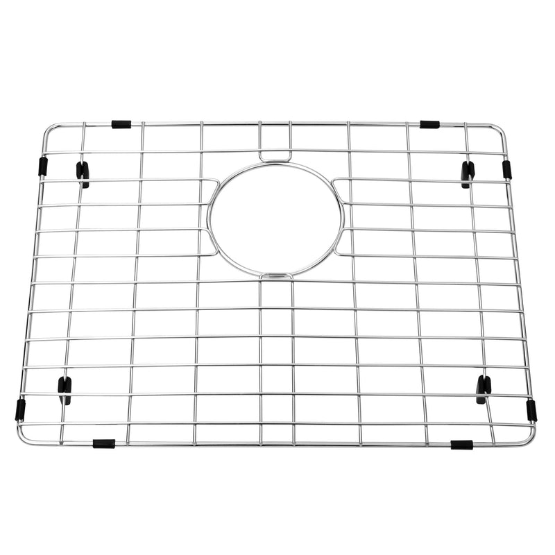 Kitchen Sink Grid and Sink Protectors, Stainless Steel Sink Grids for Bottom of Kitchen Sinks, 17 3/4" x 13 11/16" with Rear Drain for Single Sink Bowl, Sink bottom grid 17 3/4" x 13 11/16"