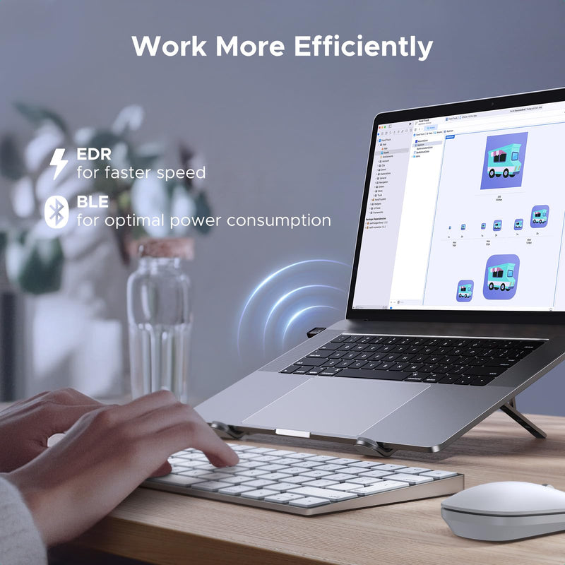 UGREEN USB Bluetooth Adapter for PC, Bluetooth 6.0 Dongle Receiver EDR & BLE, Plug & Play for Windows 11/10/8.1, for Headphone/Keyboard/Mouse/Speakers/Printer