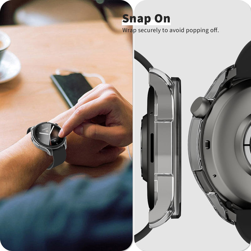 Rc-Z 2-Pack Screen Protector case for Amazfit Balance 2 Smart Watch, Hard PC Bumper Built-in Tempered Glass Film Face Cover Replacement Accessories for Women Men, Black 47mm