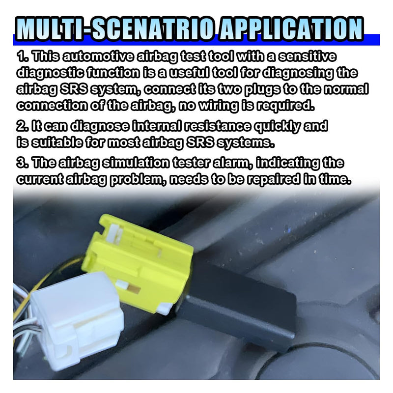 Car SRS Airbag Simulator Tester, 12V 2-Pin Airbag Bypass Resistor Testing Instrument, Car Airbag Inspection Tool, Auto Airbag Diagnostic Scanner Fault Finding Repair Tool for Truck SUV (4PCS) 4PCS