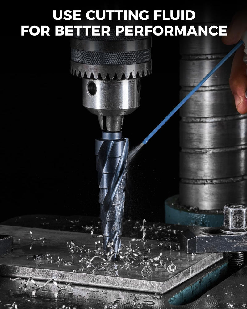 toolant Deep-Hole Four-Spiral Flute Cobalt Step Drill Bit, Extra-High 10mm Steps to Power Through Thick Plates, 1/4"-7/8" Unibit with 1/4" Hex Shank for Metal, Stainless Steel, Wood 1/4"-7/8" Extended 10mm Step