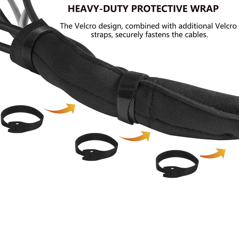 60" Neoprene Trolling Motor Cable Sleeve for Boat Anglers, Saltwater & Abrasion Resistant Wire Protector, Anti-Fray Corrosion-Resistant Cord Manager Compatible for Minn Kota, Ultrex