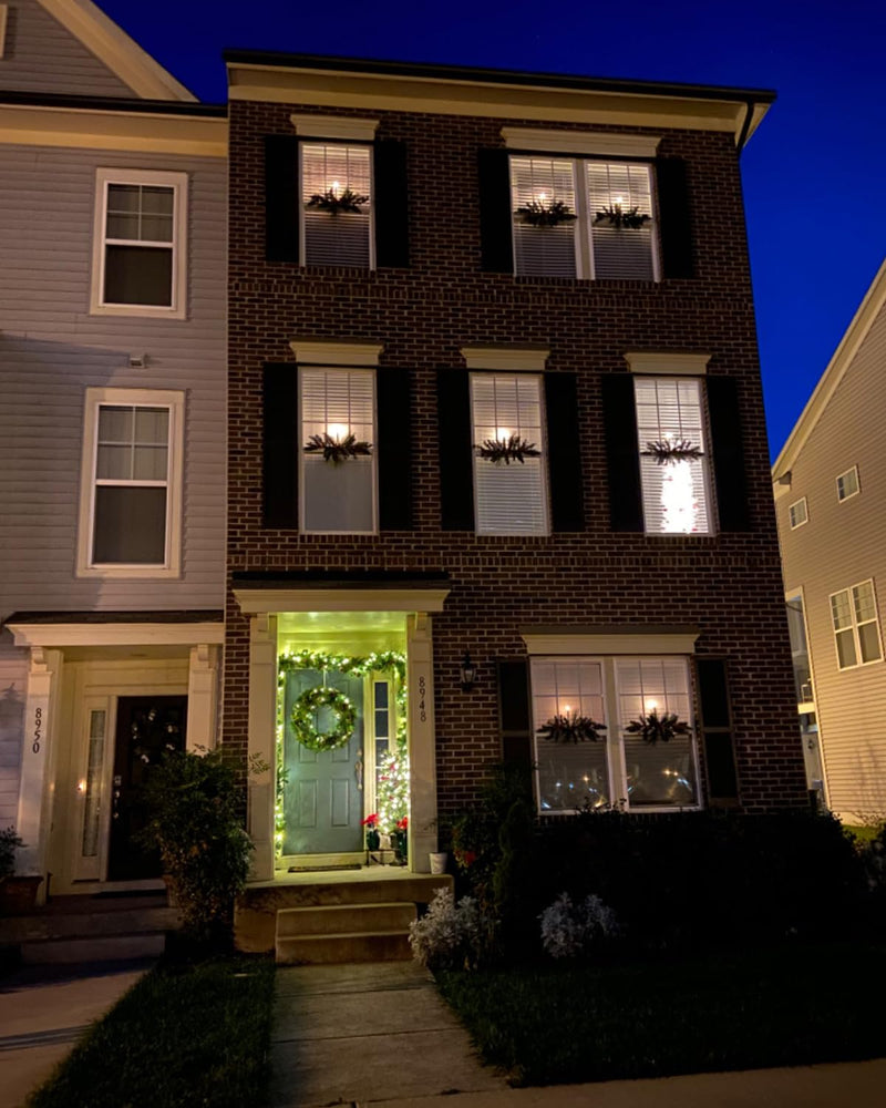 6 Pack LED Windows Candles with 12 AA Batteries(Include,Run More Than 400 Hours) + 6 Silver Removable Candlesticks + 6 Suction Cup,10'' Ivory Flameless Battery Taper Window Candle Light with Remote 6Pack/10''/Silver Candlestick