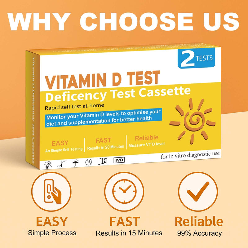 Vitamin D Test Kit at Home [2 Tests] for Testing Vitamin D Deficiency