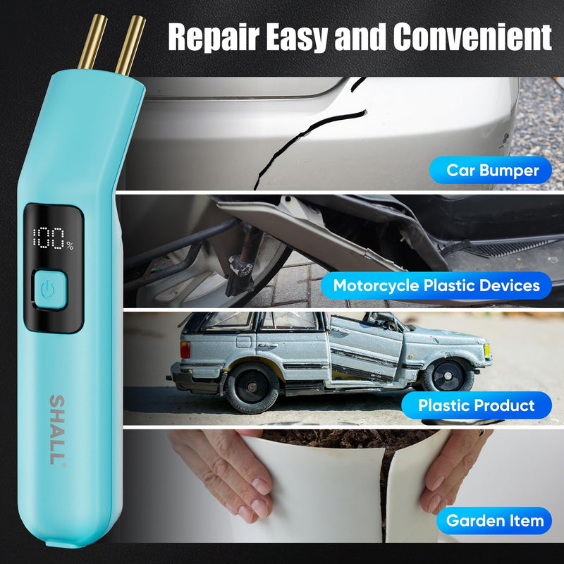 SHALL Plastic Welder, Cordless Plastic Welding Kit with 200 Staplers, USB Rechargeable Plastic Welder Kit with Portable Storage Bag for Bumper Repair, DIY Projects and other Plastic Repairs