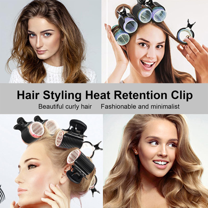  [AUSTRALIA] - Hair Roller Clips - ShiningUU 12 Pcs Heat Resistant Plastic Claws for Hair Rollers | Blow Dry Clip & Heated Roller Clips for Salon & Home Styling (Black)