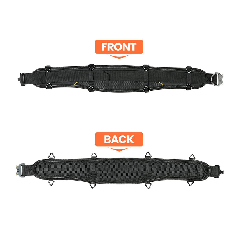 Multifunctional 33 Inch Tool Belt with Insurance Insert Buckle, 50 inch Adjustable Waist, Black, Fine Stitching XL
