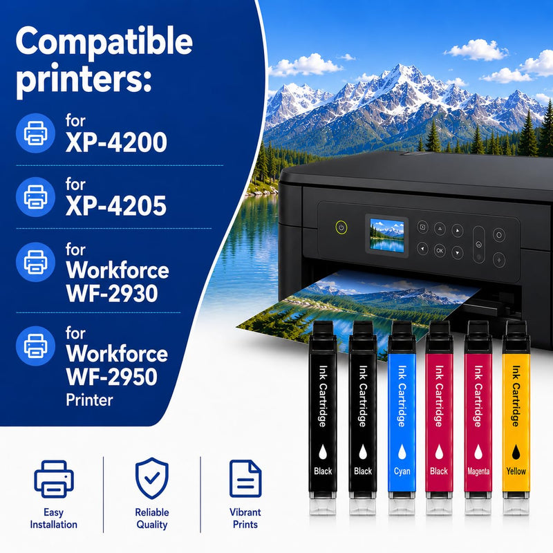 Remanufactured for Epson 232XL Ink Cartridges Combo Pack | for 232 XL for Epson XP-4200 XP-4205 Workforce WF-2930 WF-2950 Printer 5 Pack 2 Black 1 Cyan 1 Magenta 1 Yellow 3Black 1Cyan 1Magenta 1Yellow 6 Pack