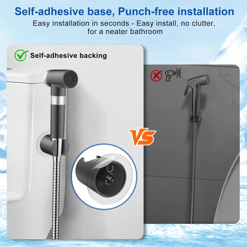 FEELSO Handheld Bidet Sprayer for Toilet with Filtered, Adjustable Water Pressure Jet Spray with Leak-Proof Toilet Hose-Feminine Wash Baby Cloth Diaper Washer, Pet Shower & Muslim Shower