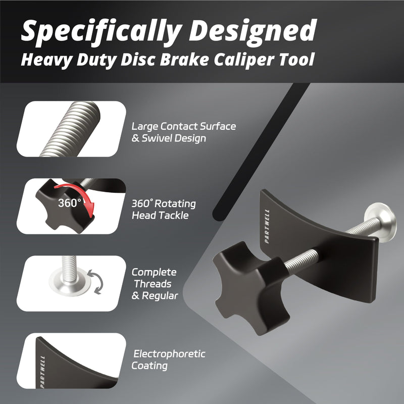 Brake Caliper Compression Tool Heavy Duty, Brake Pad Spreader Tool, Universal Brake Piston Compressor Tool for Automobiles and Light Trucks with 2 Caliper Hooks Disc Brake Pad Spreader