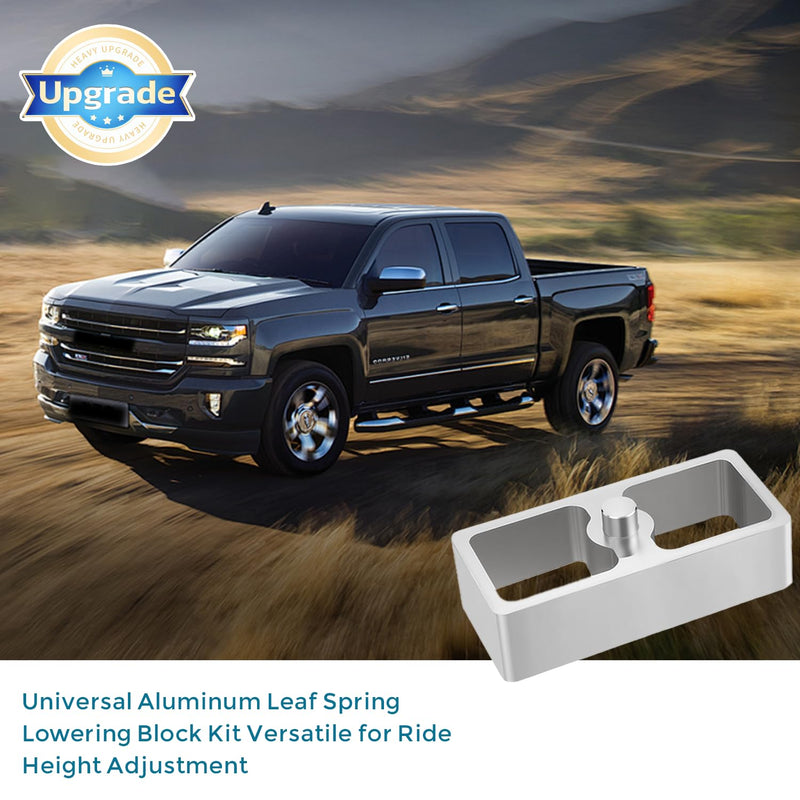 1 PCS Upgrade 1 Inch Universal Leaf Spring Lowering Block Kit Aluminum for Ride Height Adjustment