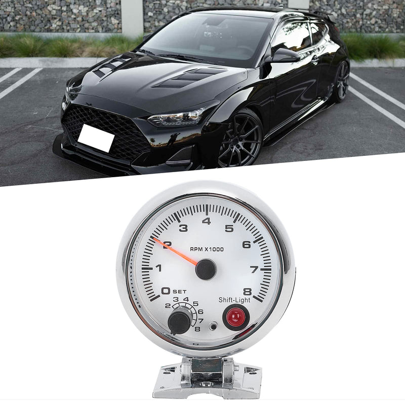  [AUSTRALIA] - Automotive Tachometer 3.75in Car Tachometer Gauge, 0-8000 RPM Tachometer Speedmeter with 7 Background for Most 4/6/8 Cylinder 12V Gasoline Powered Vehicles
