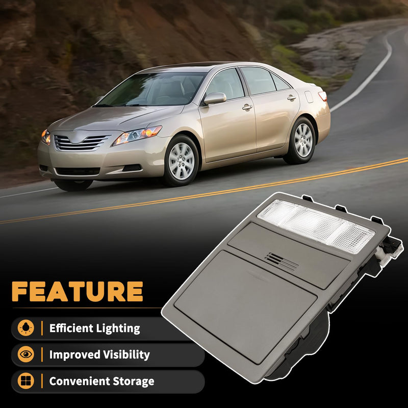 Overhead Console Dome Lamp Assembly Fit for Toyota Camry 2007‑2011 Overhead Roof Display Light Replaces 63650‑33271‑E0 63650‑33270‑E0