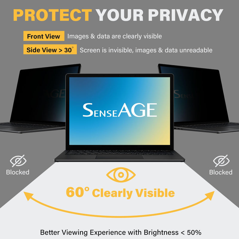SenseAGE Magnetic Privacy Screen Protector for Surface Laptop 13.5 inch (6/5/4/3/2/1), Easy On/Off Privacy Filter, Anti Blue Light Glare, Notebook Privacy Screen Filter, Compatible with Surface Laptop 13.5" Surface Laptop 13.5" (6/5/4/3/2/1)