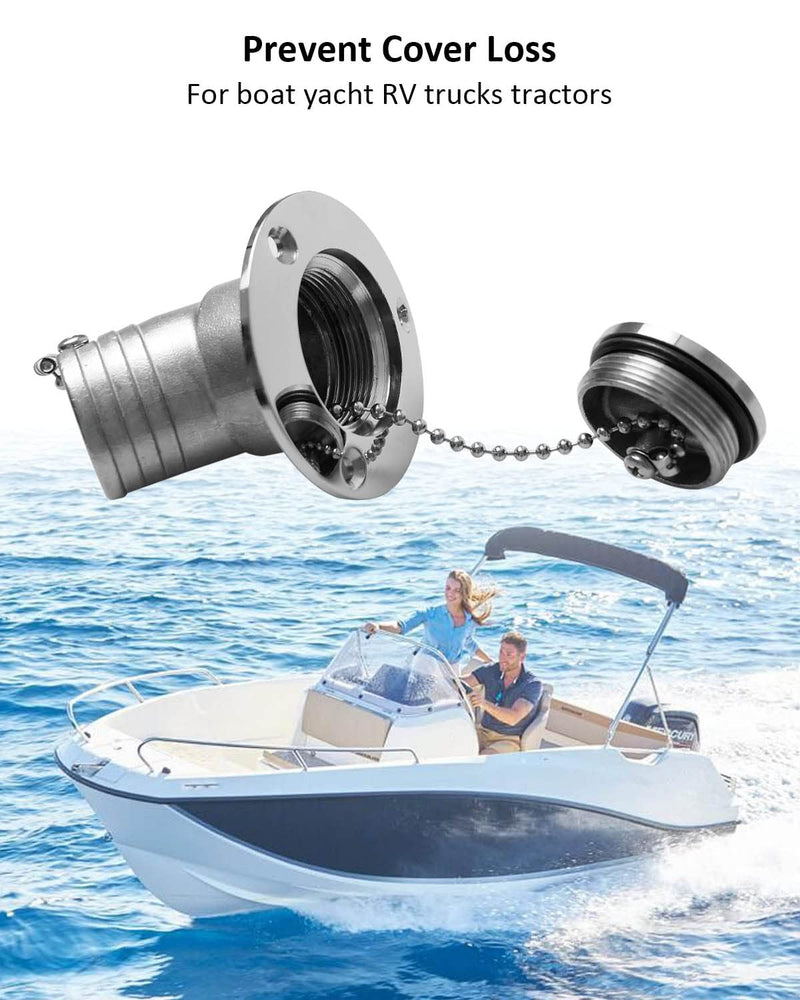 1-1/2"(38mm) Gas Boat Deck Fill/Filler with Keyless Cap Fit for Boat Yacht Caravan, 316 Stainless Steel