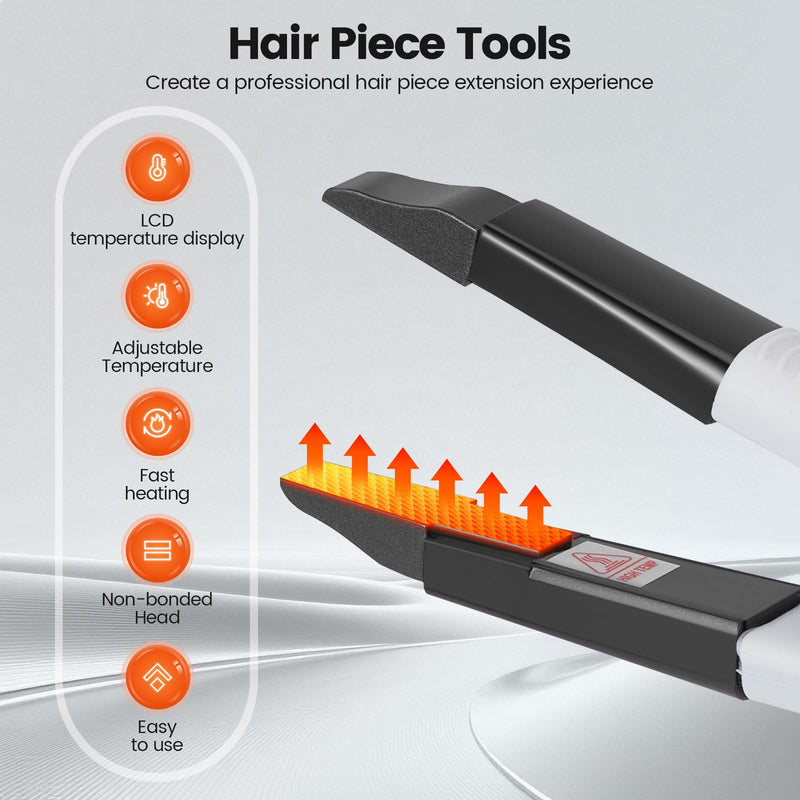 Professional Hair Extensions Iron with LCD Temperature Display, Pre Bonded Hair Extensions IronKeratin Bonding Tools, Heat Hairs Connector Adjustable 80℃-200℃