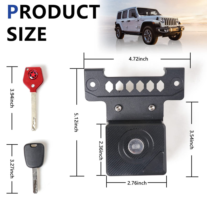 JL Hood Lock for Jeep Wrangler, Locking Hood Latches for Jeep Wrangler JL JLU 4XE, Anti-Theft Eliminate Hood Flutter, Aluminum (for 2018-2025 Jeep Wrangler JL JLU) For 2018-2025 Jeep Wrangler JL