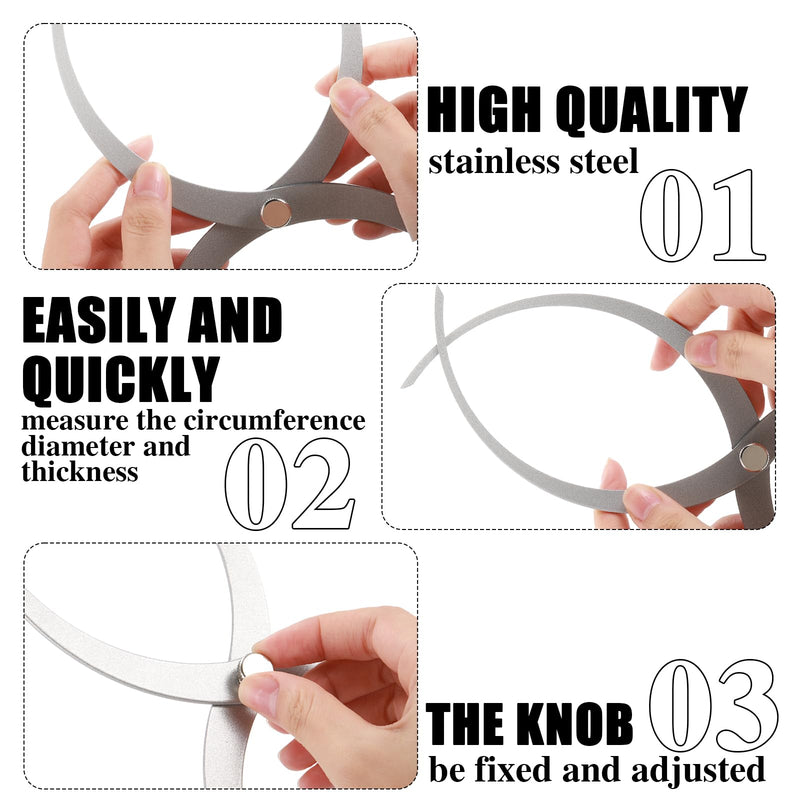 Wood Turning Double Ended Bowl Calipers Stainless Steel Woodworking Woodturning Tools Pottery Calipers Wood Lathe Thickness Measuring Tool(7 Inch) 7 inch