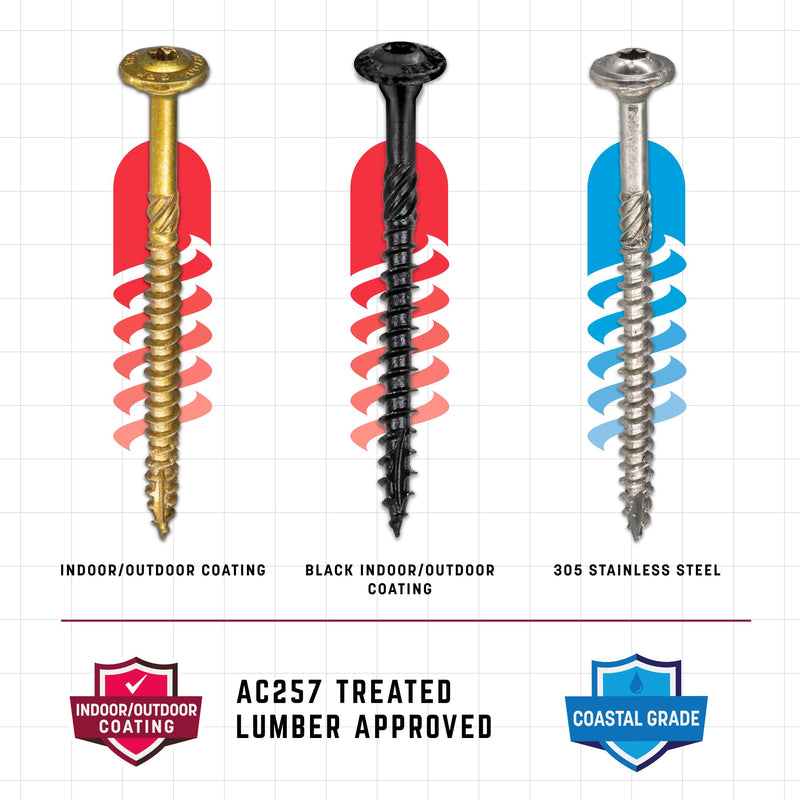 GRK Fasteners RSS™ 5/16 x 4 Inch, Rugged Structural Screws, 25 PCS, Rust Resistant Climatek™ Coating, Interior and Exterior Use, Heavy-Duty Framing & Decking Screws, Fast Bite Tip with Star Drive 5/16" x 4" 25.0
