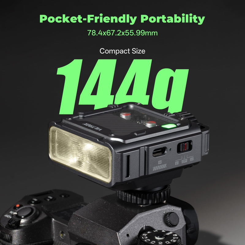 VLITROX Spark Z3-F TTL Camera Flash for Fujifilm | Hot Shoe-Mount Flashes Speedlite, TTL Auto & Manual Modes, 1s Recycle, 650 Shots Battery Life, USB-C Rechargeable，Gray Spark Z3-F Camera Flash