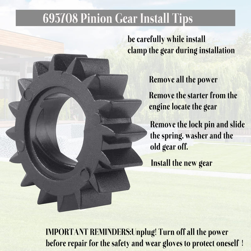 prime&swift Starter Pinion Gear 695708 Replacement fit for Briggs & Stratton Engine 280104 693058 693059 (10 Pack)