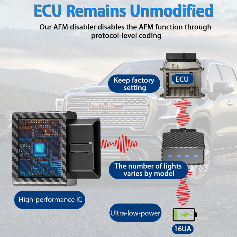 AFM Disabler Active Fuel Management - AFM/DFM Delete Disabler Compatible with V6 & V8 GM Motors 5.3 Silverado (Chevy GMC Sierra Yukon Cadillac Escalade ) 4.3L 5.3L 6.0L 6.2L, No ECU Programming