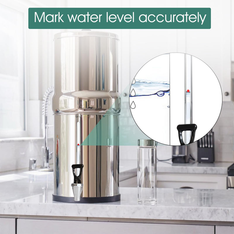 Sight Glass Spigot for Berkey Water Filter Gravity-Fed System,10"Inside Brass Sight Glass Clear View Water Level View Stainless Steel Spigot for Berkey&Waterdrop Alexapure Purewell Gravity Filter Tank