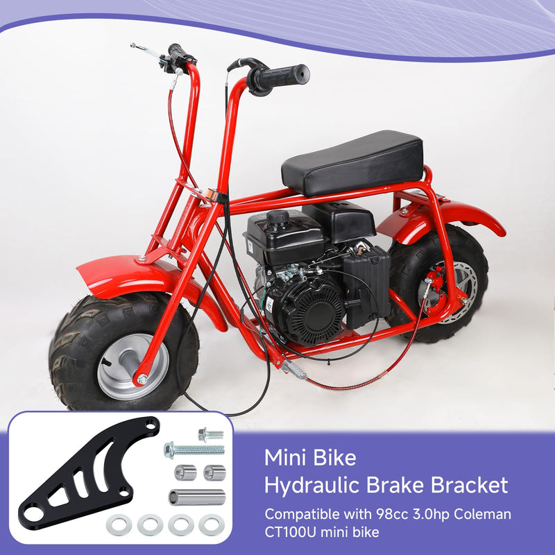 Mini Bike Hydraulic Brake Rear Caliper Bracket Kit Replacement for Coleman CT100U Trail 100 98cc 3.0HP Minibike Brake Powersports Gas Powered Assembly Parts Accessories Black
