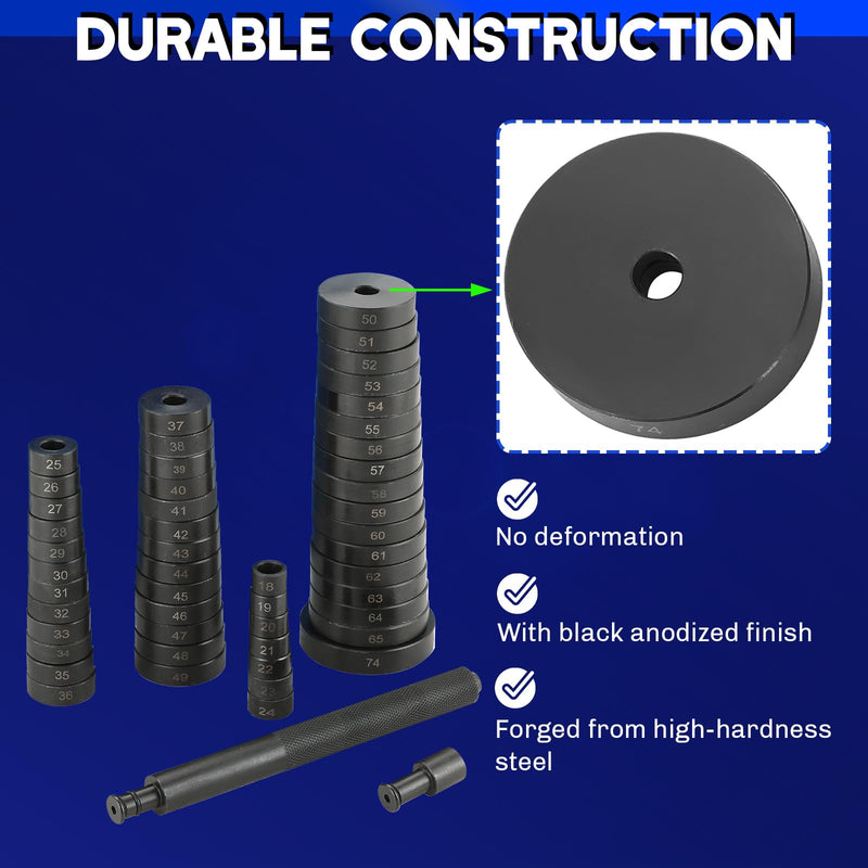 52 in 1 Custom Bushing Bearing Seal Driver Set | 52PCS Transmission Wheel Axle Bearing Race Seal Installer Remover Bearing Press Tool Kit Bushing Removal Puller Set