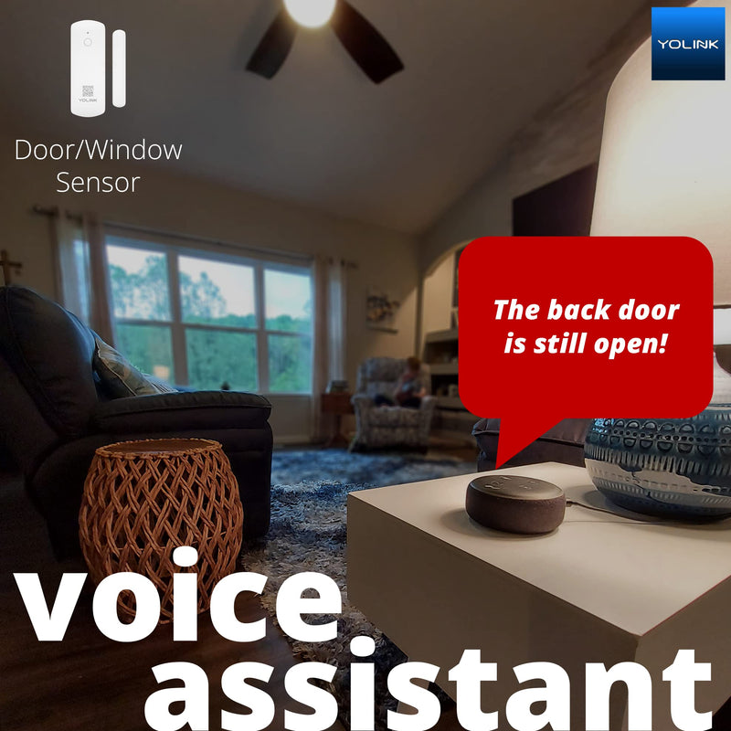 YoLink LoRa Smart Door & Window Sensor: Up to 1/4 Mile Open-Air Range, Door Left-Open Reminders, up to 5 Year Battery Life, Alexa, IFTTT, Home Assistant, Home Security, Hub Required 1-Pack without Hub