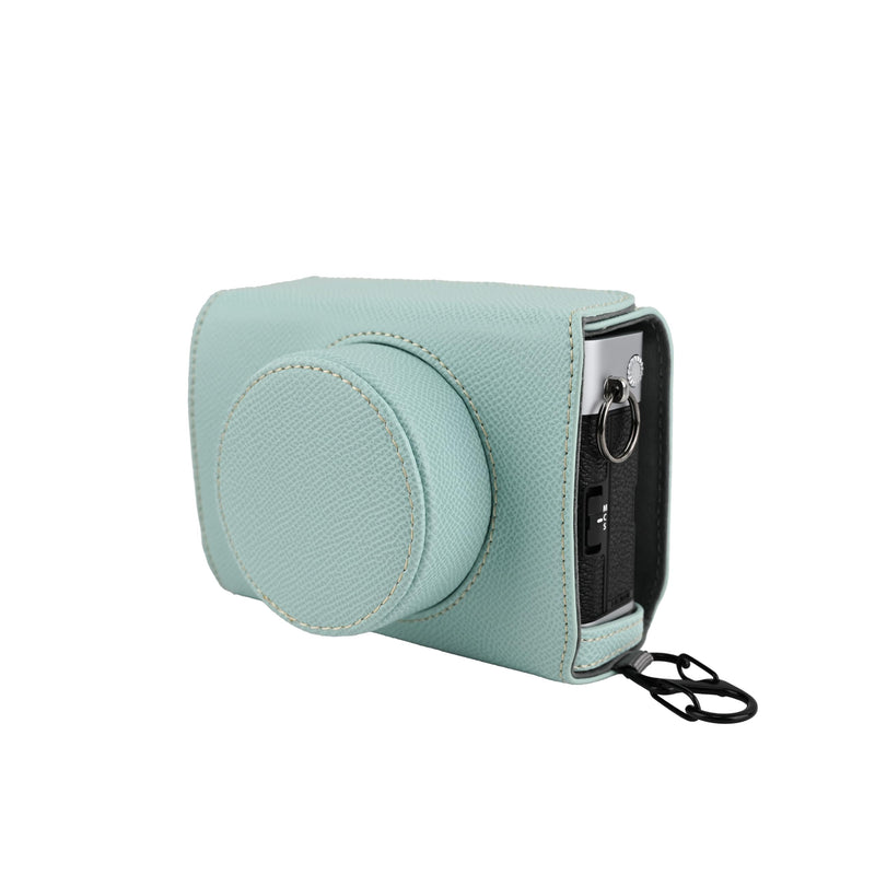 X-E5 Case, Handmade PU Leather FullBody Camera Case Bag Cover for Fujifilm X-E5 XE5 Bottom Opening Version + Neck Strap (Blue) Blue