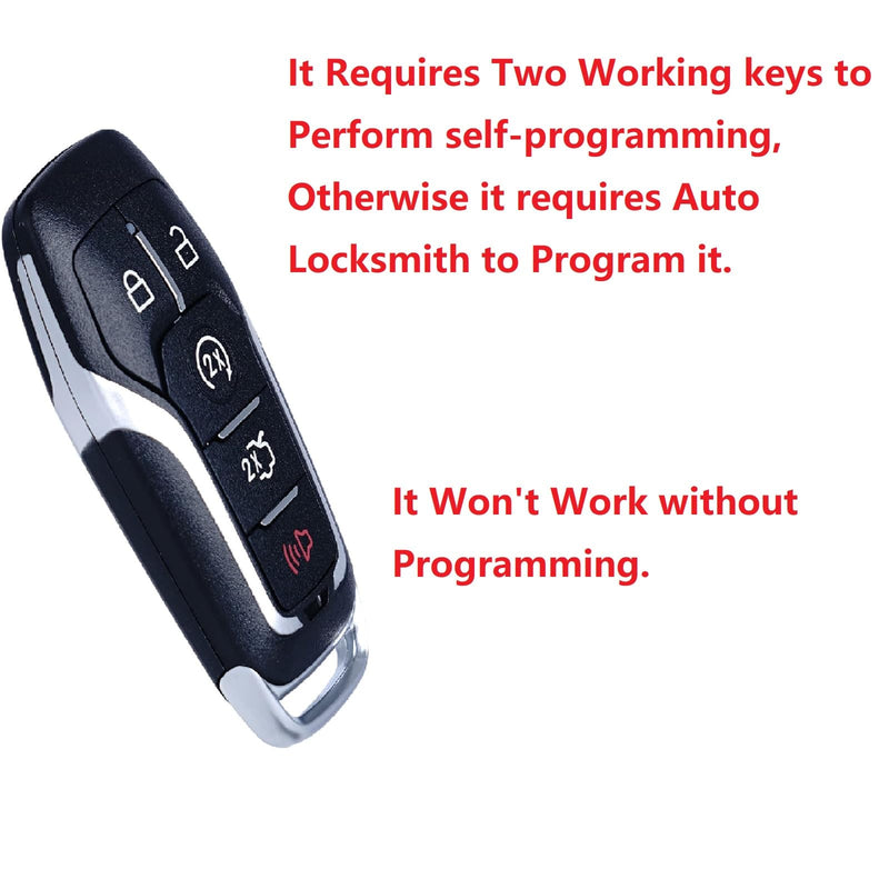 MechanMagic Key Fob Replacement Compatible for Ford Explorer 2016-2017 Edge Mustang Fusion Titanium Lincoln MKZ MKC 2014-2016 MKX 2016-2019 Smart Car Keyless Entry Remote Control 902Mhz 164-R7989