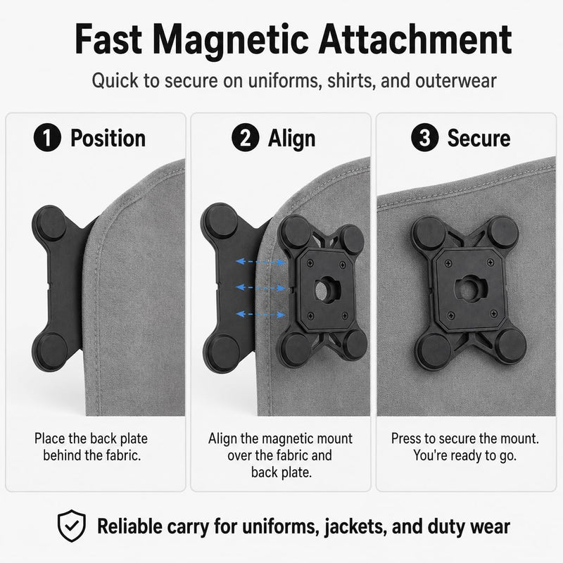 Axon Body Camera Mount for Axon Body 2/3/4/Workforce (Black, Magnetic) black