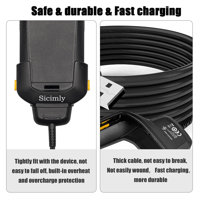 Sicimly for Zebra TC51 TC57 Charger: TC51 TC510 TC510K TC52 TC56 TC57,5.4V 3A Quick Charge with 6ft PDA Handheld Computer Scanner Cable (Replace CBL-TC51-USB1-01) and USB Data Transfer.