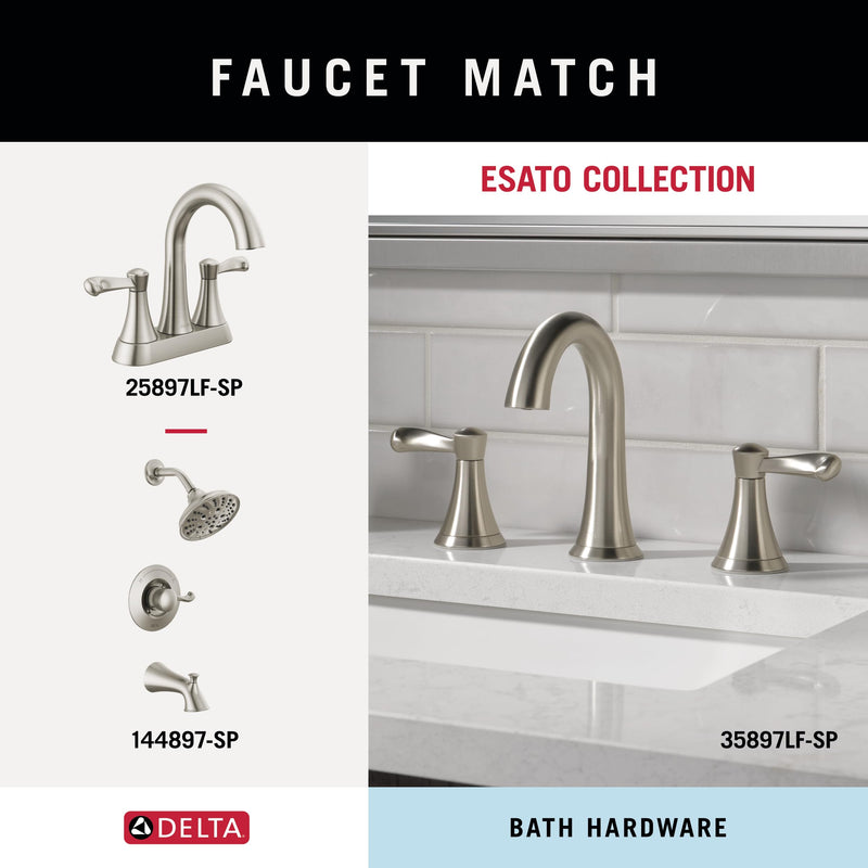 Delta Towel Rack | 24 or 18 Inch Brushed Nickel Adjustable Towel Bar for Bathroom, Kitchen | Esato Accessories