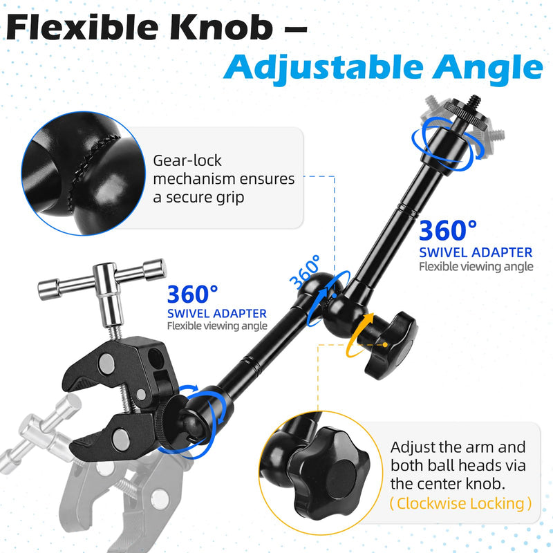2024-2026 Starlink Mini Clamp Mount RV Adjustable Arm & Pipe Adapter