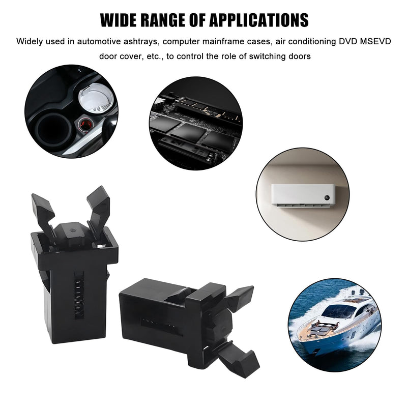 2 PCS Car Sunglasses Holder Catch Latch, Self-Locking Trash Can Top Lid Push-Type Switch Lock, Plastic Latch Lock Replacement for Storage Box Lid Overhead Console Roof