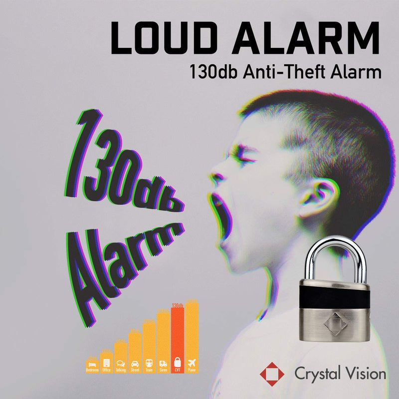 Crystal Vision Anti-Theft Loud 130db Alarm Lock Weather Proof Heavy Duty Multi Purpose (10mm) 10mm