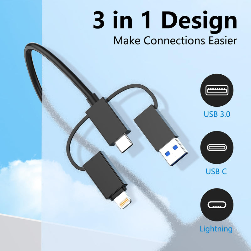  [AUSTRALIA] - Multi Card Reader with USB C Lightning USB A Connector for SD CF XD MS Micro SD TF, 7 in 3 Memory Card Reader Adapter Hub for iPhone/iPad/MacBook/Samsung, for Windows, Mac OS, iOS, Linux, Android UAB A+C+Lightning