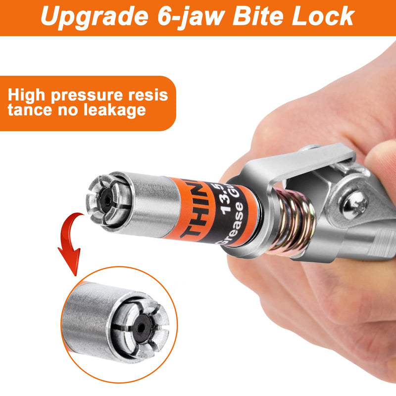 THINKWORK Grease Gun Coupler Set, Strong Lock on Greases Gun Couplers with 90° Grease Coupler Adaptor,12000 PSI Quick Release Grease Coupler Compatible with All Grease Guns 1/8" NPT Grease Gun Fitting Grease Gun Coupler with 90° Grease Coupler Adaptor