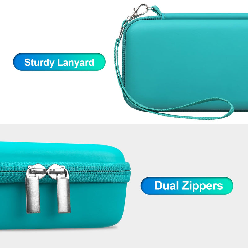 BOVKE Carrying Case for Polaroid Hi-Print 2nd Generation Bluetooth Connected 2x3 Pocket Photo Dye-Sub Printer, Mesh Pocket for Polaroid Hi-Print Paper - 2x3 Paper Cartridges and Cables, Turquoise