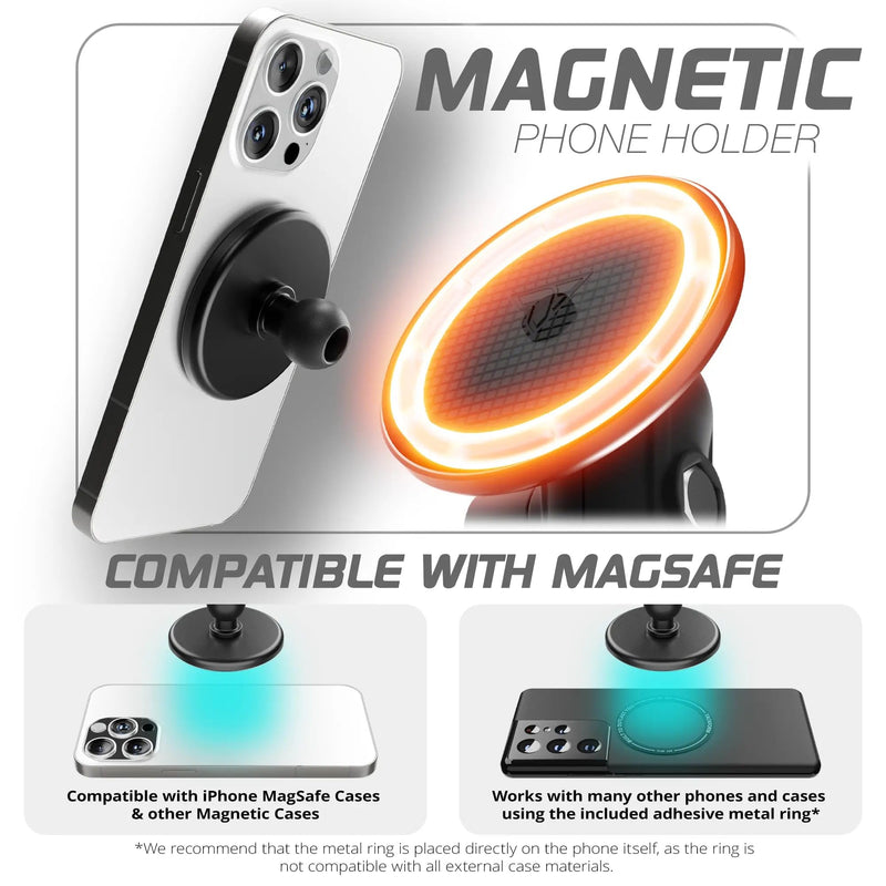 Tackform Link Vent Phone Mount Compatible with 2016-2023 Toyota Tacoma and 2014-2021 Toyota Tundra | Aluminum | Zero Slip | Compatible with MagSafe | Universal Magnetic Holder | 2" Arm | Black Knob Large Magsafe Magnet