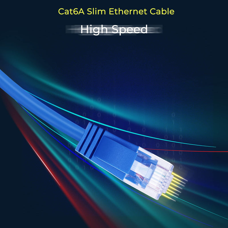 Rapink Patch Cables Cat6a 7ft (24 Pack) Slim, Cat6a Ethernet Patch Cable 10G Support, Snagless Cat 6 Patch Cable for Patch Panel to Switch, Flexiable Cat 6a Ethernet Cable with Gold Plated 24 Pack