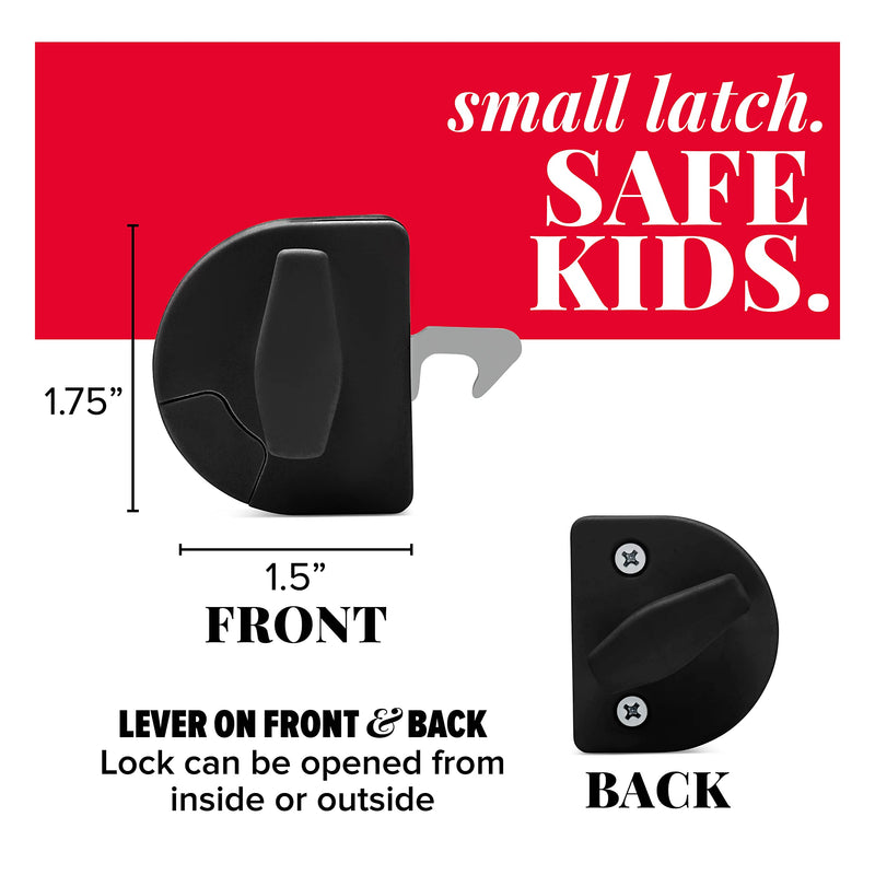 Sliding Door Latch- Pool Safety Latch Two Way Opening Sliding Door Latch (Black) Black