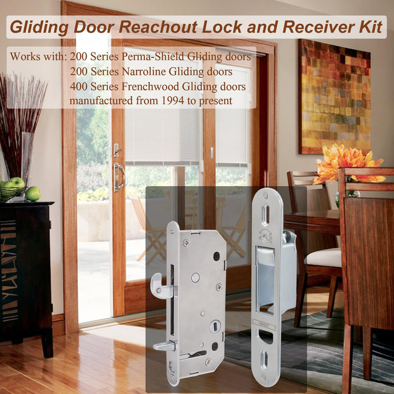 Andersen 2-Panel Sliding Patio Door Lock and Receiver Kit Replacement | Gliding Glass Door Reachout Locks from 1986 to Present